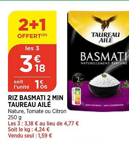 riz basmati 2 min taureau ailé