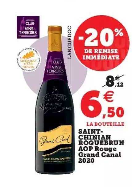 saint-chinian roquebrun aop rouge grand canal 2020