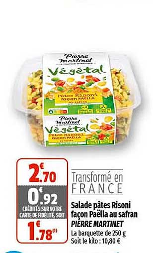 salade pâtes risoni façon paëlla au safran pierre martinet