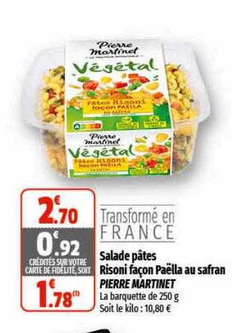 salade pâtes risoni façon paëlla au safran pierre martinet