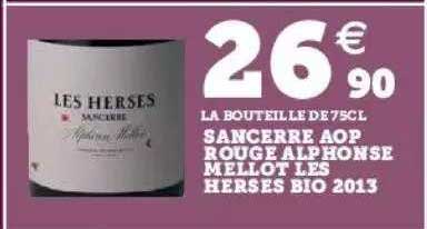 sancere aop rouge alphonse mellot les herses bio 2013