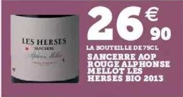 sancerre aop rouge alphonse mellot les herses bio 2013