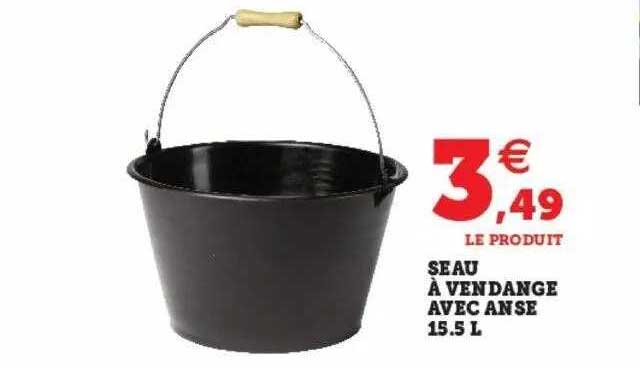 seau à vendange avec anse 15.5l