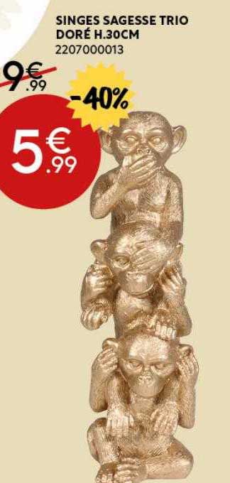 singes sagesse trio doré