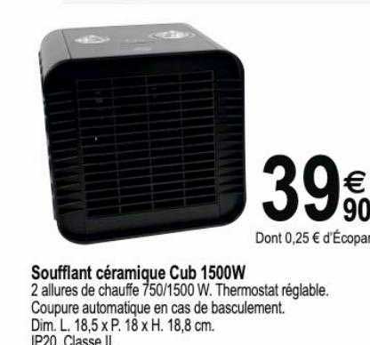 soufflant céramique cub 1500w