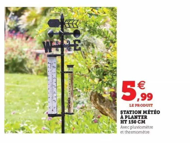 station météo à planter ht 150 cm