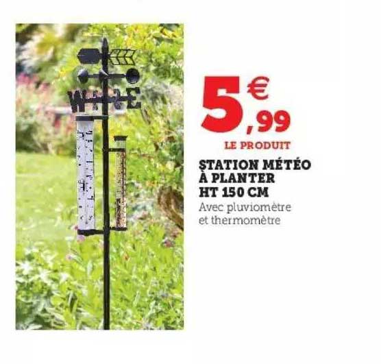station météo à planter ht 150 cm
