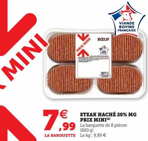 Steak Haché 20% Mg Prix Mini