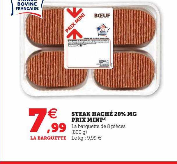 Steak Haché 20% Mg Prix Mini