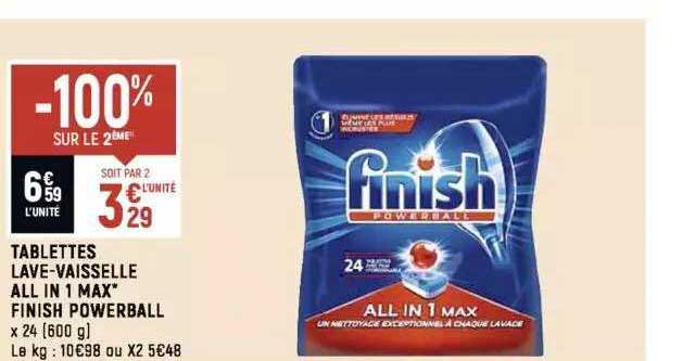 tablettes lave-vaisselle all in 1 max finish powerball