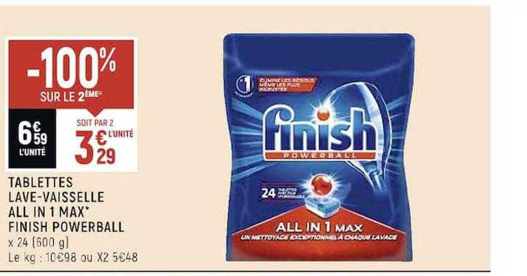 tablettes lave-vaisselle all in 1 max finish powerball