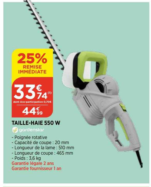taille-haie 550 w gardenstar