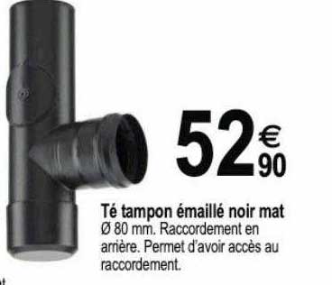 té tampon émaillé noir mat