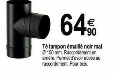 té tampon émaillé noir mat