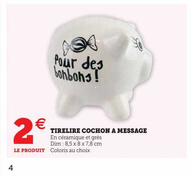 tirelire cochon à message