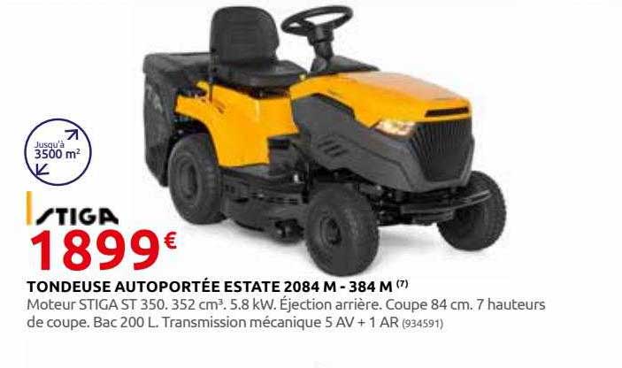 tondeuse autoportée estate 2084m - 384 m stiga