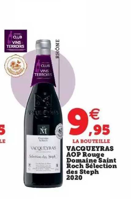 vacqueyras aop rouge domaine saint roch sélection des steph 2020
