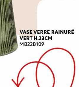 vase verre rainuré vert