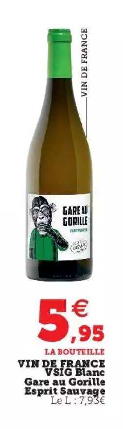 vin de france vsig blanc gare au gorille esprit sauvage