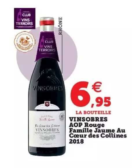 vinsobres aop rouge famille jaune au cœur des collines 2018