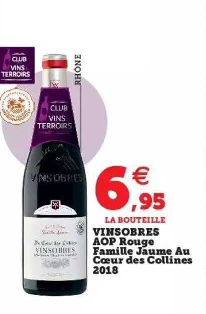 vinsobres aop rouge famille jaune au cœur des collines 2018