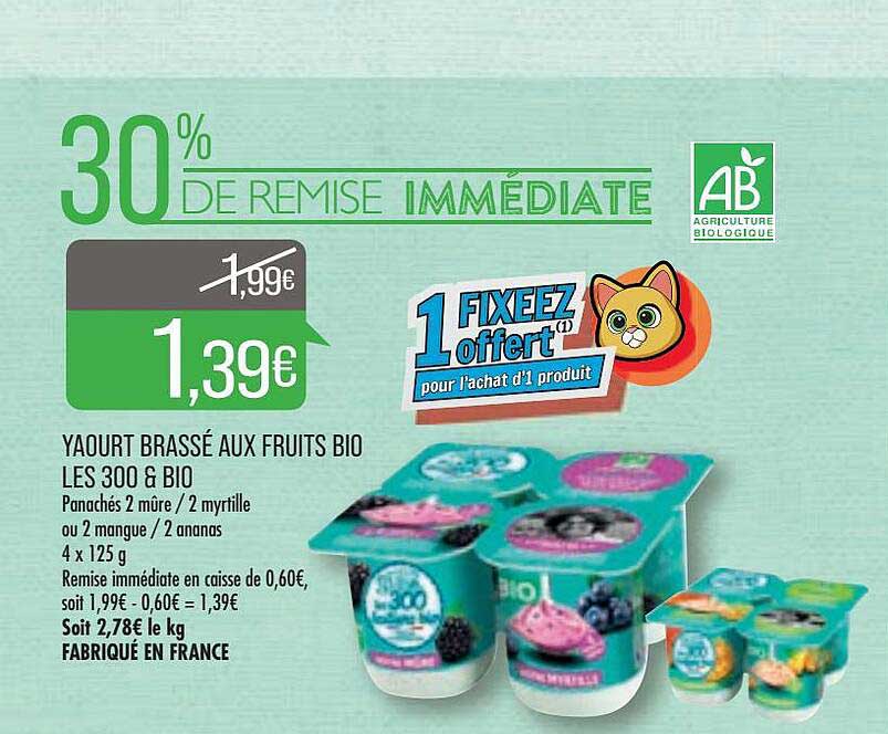 Yaourt Brassé Aux Fruits Bio