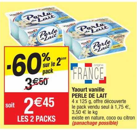 Yaourt Vanille Perle De Lait