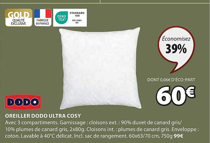Oreiller Dodo Ultra Cosy
