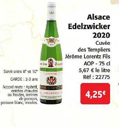 alsace edelzwicker 2020 cuvée des templiers jérôme lorentz fils