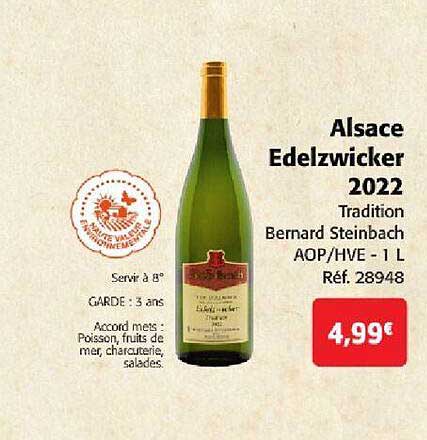Alsace Edelzwicker 2022 Tradition Bernard Steinbach Aop-hve