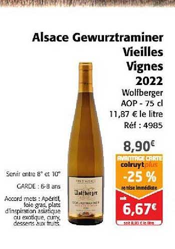 alsace gewurztraminer vieilles vignes 2022 wolfberger