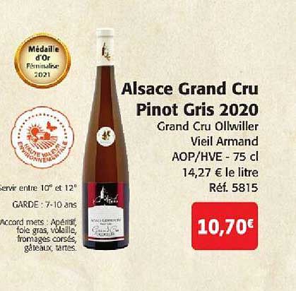 alsace grand cru pinot gris 2020 grand cru ollwiller vieil armand aop-hve