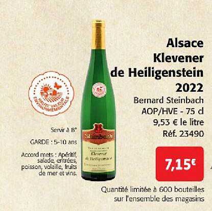 alsace klevener de heiligenstein 2022 bernard steinbach aop-hve