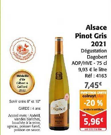 alsace pinot gris 2021 dégustation dagobert