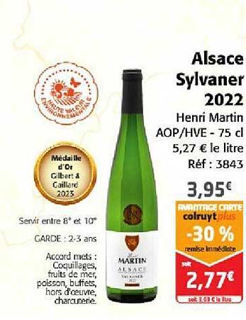 alsace sylvaner 2022 henri martin