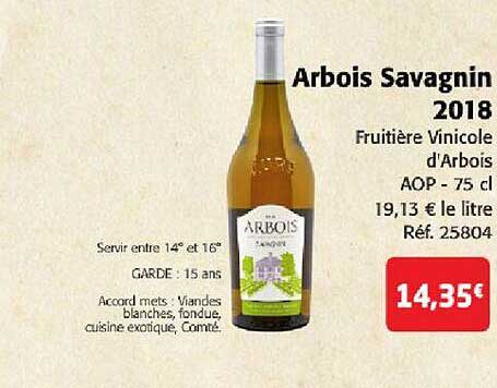 arbois savagnin 2018 fruitière vinicole d'arbois aop