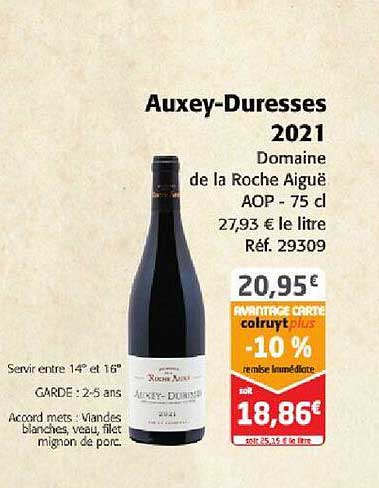 auxey-duresses 2021 domaine de la roche aiguë aop