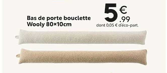 bas de porte bouclette wooly 80 x 10 cm