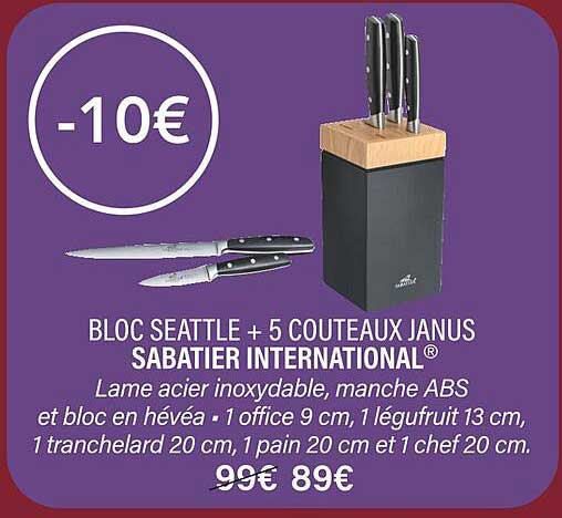 bloc seattle + 5 couteaux janus sabatier international