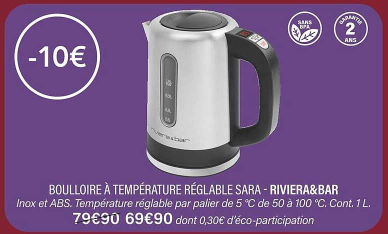 boulloire à température réglable sara - riviera & bar