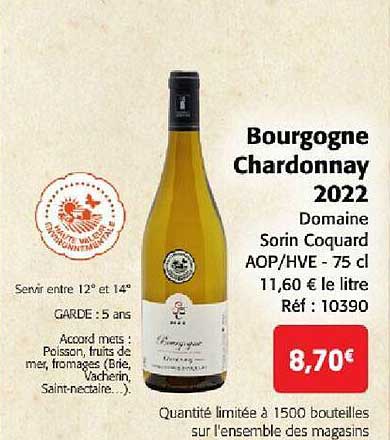 bourgogne chardonnay 2022 domaine sorin coquard
