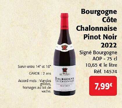 bourgogne côte chalonnaise pinot noir 2022 signé bourgogne aop