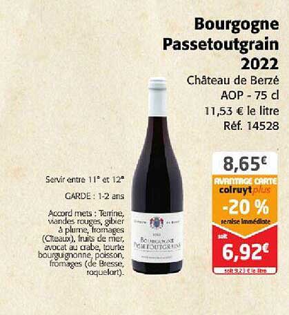 bourgogne passetoutgrain 2022 château de berzé aop