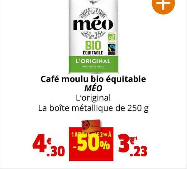 Café Moulu Bio équitable Méo