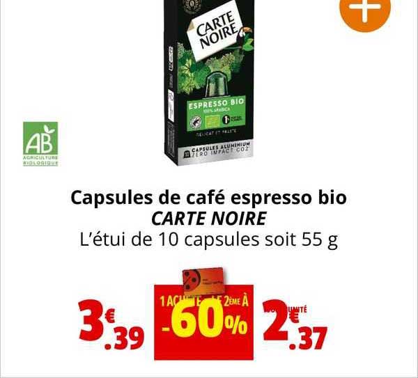 Capsules De Café Espresso Bio Carte Noire