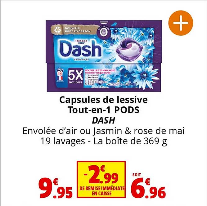 capsules de lessive tout-en-1 pods dash