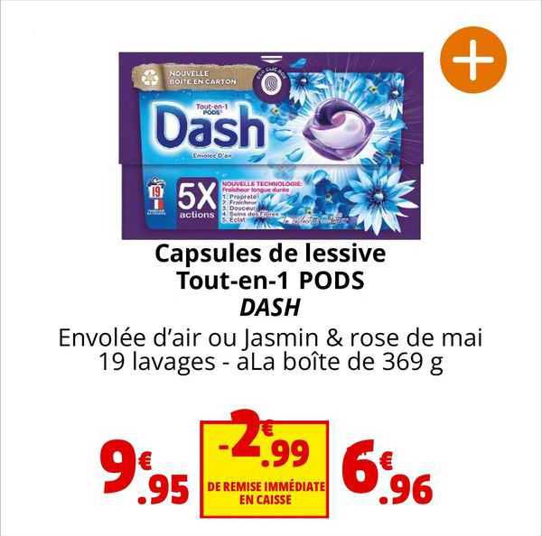 capsules de lessive tout-en-1 pods dash