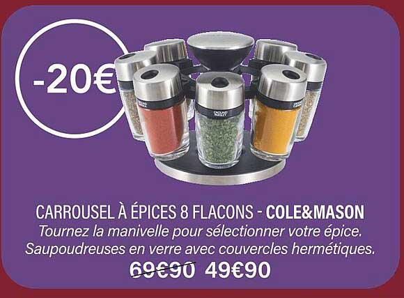carrousel à épices 8 flacons - cole & mason