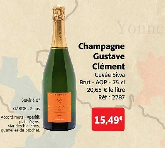 champagne gustave clément cuvée siwa brut - aop
