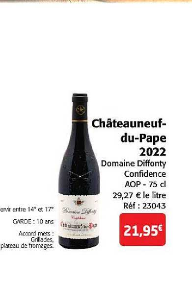 châteauneuf-du-pape 2022 domaine diffonty confidence aop